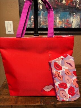 Clinique NEW Canvas Tote & Cosmetic Bag Set
